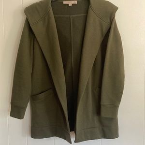 LOFT Open Front Hooded Sweatshirt Cardigan